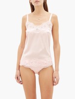 Thumbnail for your product : Dolce & Gabbana Lace-trim Silk-blend Cami Top - Pink