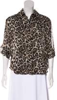 Thumbnail for your product : Alice + Olivia Sheer Animal Print Blouse