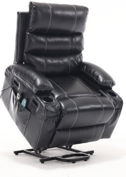 21"Seat Width,Large Size Electric Power Lift Recliner Chair Sofa For Elderly, 8 Point Vibration Massage And Lumber Heat, Remote Control, Side Pockets