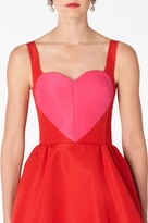 Thumbnail for your product : Carolina Herrera Heart-Appliqué Silk Flared Dress