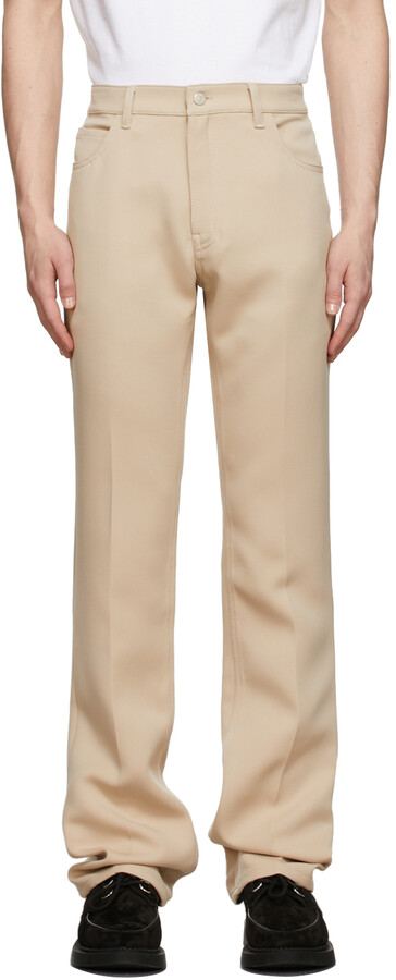 Courreges Beige Twill Bootcut Trousers ShopStyle - Main Image