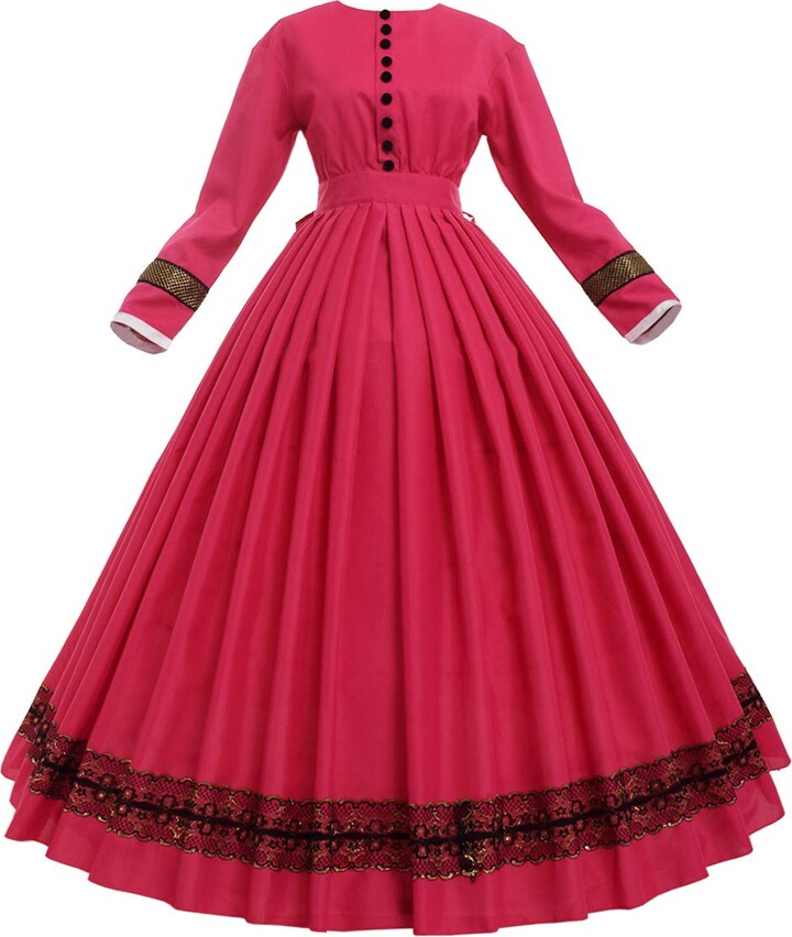 GRACEART Womens 1860s Medieval Victorian Fancy Dress Vintage Costume