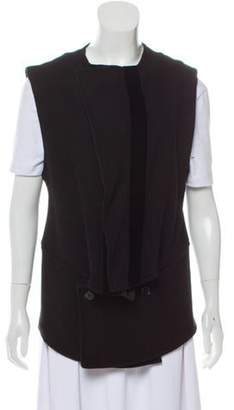 Ann Demeulemeester Wool Velvet-Trimmed Vest Black Wool Velvet-Trimmed Vest