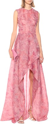 Costarellos Printed silk-blend dress