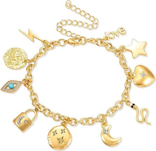 Liv Oliver 18K Multi Charm Bracelet