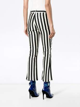 Marques Almeida mid rise striped flared trousers