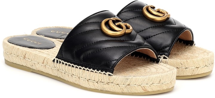 Gucci Pilar leather slides - ShopStyle Espadrilles
