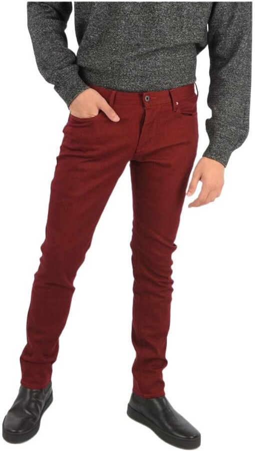 Giorgio Armani Men's Burgundy Other Materials Jeans - ShopStyle