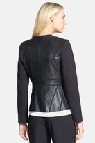 Thumbnail for your product : Classiques Entier R) Stamped Leather & Sunmosa Ponte Jacket