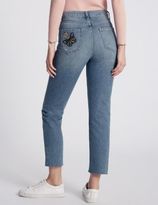 Thumbnail for your product : Marks and Spencer Butterfly Patch Cropped Slim Leg Jeans