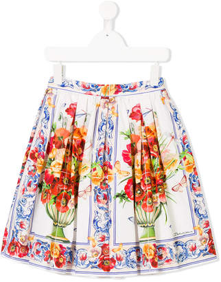 Dolce & Gabbana Kids floral print pleated skirt