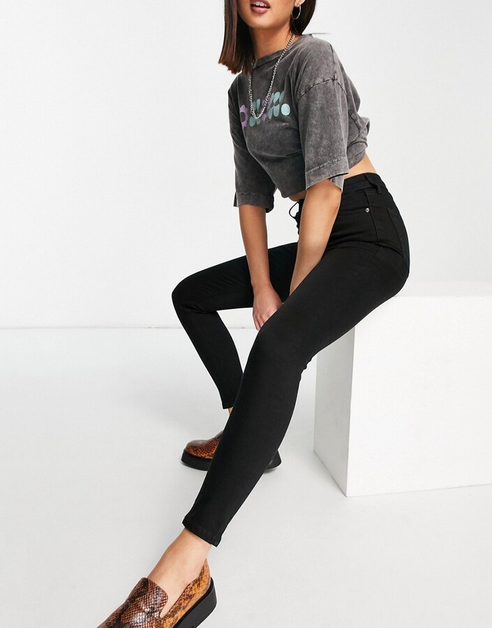 Topshop Jamie jeans in pure black - ShopStyle