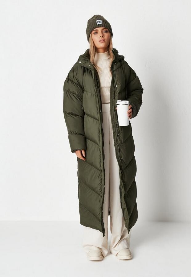 midi length padded coat
