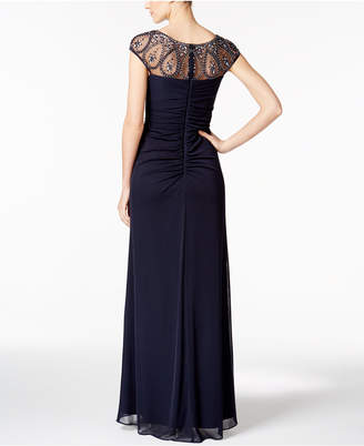 Xscape Evenings Embellished Faux-Wrap Gown