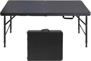 Latitude Run 4ft Portable Folding Table Indoor&Outdoor Maximum Weight 135kg Foldable Table For Camping