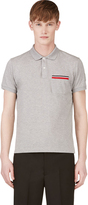 Thumbnail for your product : Moncler Gamme Bleu Grey Stripe-Trimmed Pocket Polo