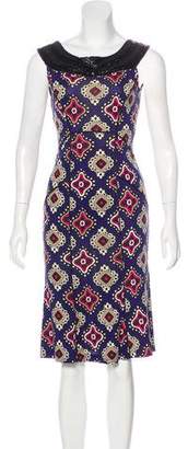 Diane von Furstenberg Bead-Accented Printed Dress
