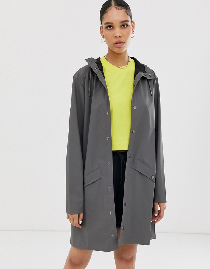 Rains Long Rain Jacket - Black | Shop the world's largest collection of  fashion | ShopStyle