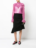Thumbnail for your product : G.V.G.V. foiled lace ruffle high neck blouse