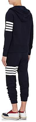 Thom Browne Men's Block-Striped Cotton Hoodie - Navy