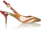 Thumbnail for your product : Dolce & Gabbana Printed brocade slingback pumps