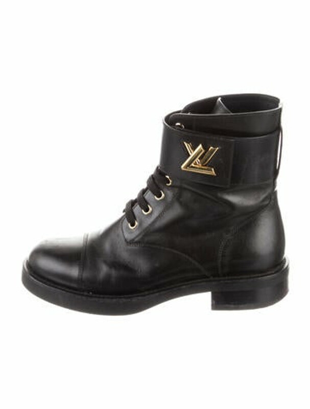 louis vuitton black combat boots