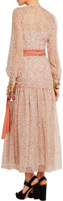 Jonathan Saunders Della Printed Silk-chiffon Maxi Dress - Pastel pink