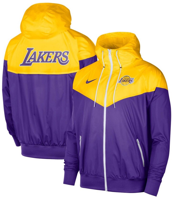 Men's Nike Gold/Purple Los Angeles Lakers 2021/22 City Edition Therma Flex Showtime Short Sleeve Full-Snap Collar Jacket Size: Extra Large
