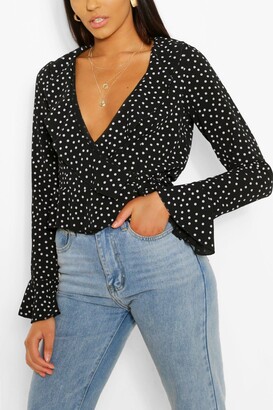 wrap polka dot top