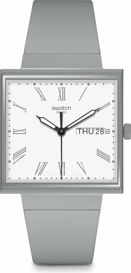 Swatch Square Bioceramic Unisex Watch Casual Bioceramic Grey Quartz Waterproof What If…Gray?