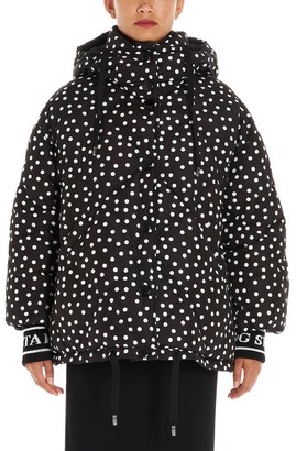 Dolce & Gabbana Hooded Polka Dot Down Jacket