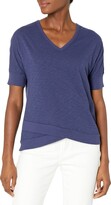 Thumbnail for your product : Cable Stitch Women's Short Sleeve Mock Hem Tee Navy Small