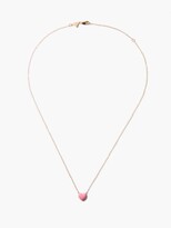Thumbnail for your product : Alison Lou Heart Enamel & 14kt Gold Necklace - Pink Multi