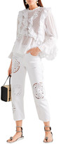 Thumbnail for your product : Isabel Marant Ronny Broderie Anglaise-trimmed High-rise Straight-leg Jeans