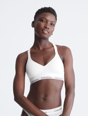 Calvin Klein Women's White Cotton Bras on Sale