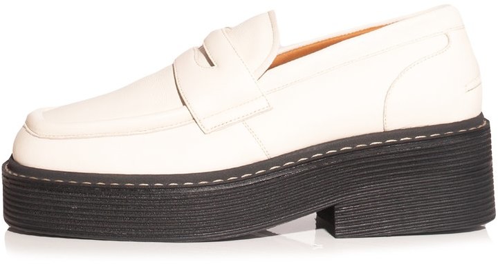 Marni Moccasin Loafer in White - ShopStyle Flats