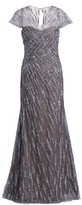 Thumbnail for your product : Rene Ruiz Collection Embellished Cap-Sleeve Gown