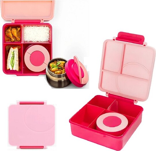 LunaLulink LunaLulinlk Bento Lunch Box for Kids, with Thermos Soup Food Jar - Pink