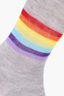 boohoo 3 Pack Sports Socks With Rainbow Stripe