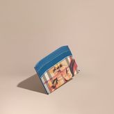 Thumbnail for your product : Burberry Peony Rose Print Haymarket Check and Leather Card Case