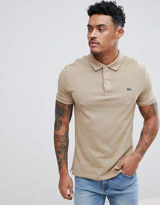 Lacoste Slim Fit Logo Polo Shirt In Oatmeal