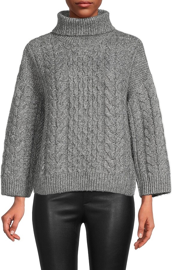 Calvin Klein Cable Knit Turtleneck Sweater - ShopStyle