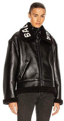 Balenciaga Cocoon Shearling Jacket in Black - ShopStyle