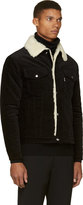 Thumbnail for your product : Kitsune Maison Black Corduroy & Shearling Trucket Jacket
