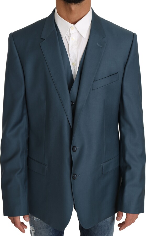 Dolce & Gabbana Blazer Vest 2 Piece Blue MARTINI Men's Wool ShopStyle