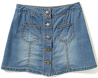 Takara Big Girls 7-16 Button-Front Denim A-Line Skirt