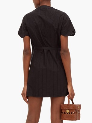 Sir - Delilah Broderie-anglaise Cotton Wrap Mini Dress - Black