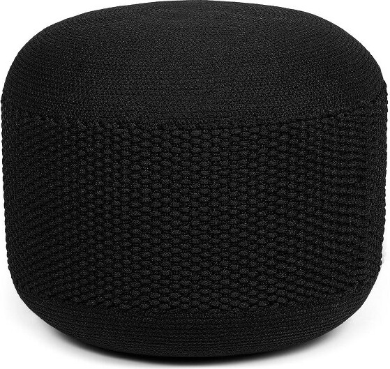 BirdRock Home BirdRockHomeWovenKnittedIndoororOutdoorPouf-Black
