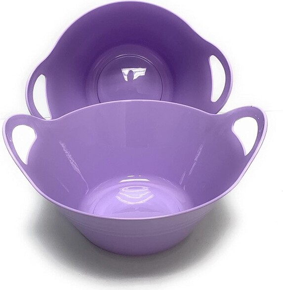 Mintra MintraHomePlasticBowlswithHandles(Lavender,1.8LMedium2pk)