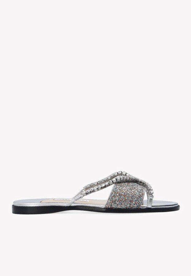 Jimmy Choo Silver Leather Women's Sandals | Shop the world's 